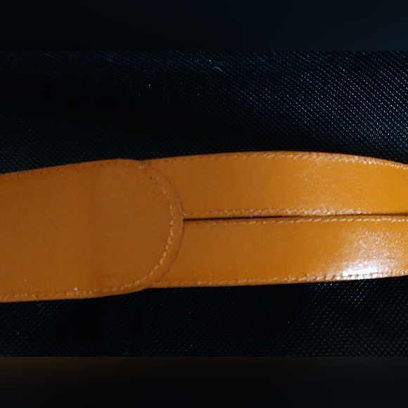 AUTHENTIC 11020 CHRISTIAN DIOR LEATHER & SNAKESKIN ORANGE BELT ML USA (NWOT) - Picture 9 of 10